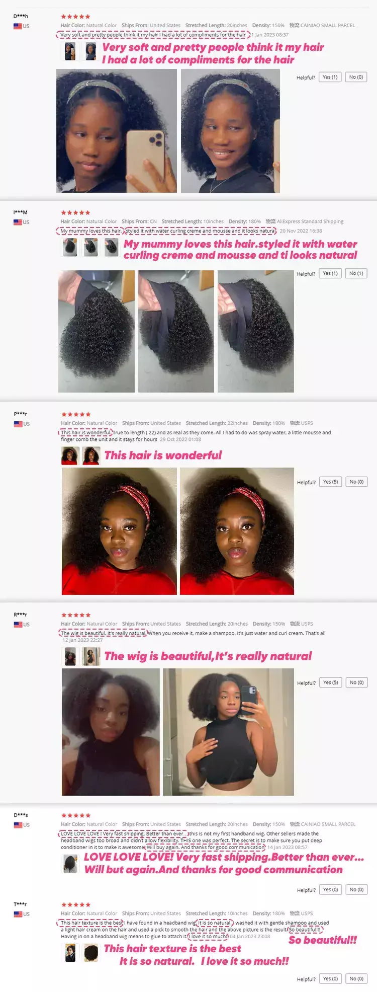 Afro kinky encaracolado cabelo humano bandana perucas para preto feminino 180% densidade cabelo humano brasileiro remy máquina completa feita cabelo yara