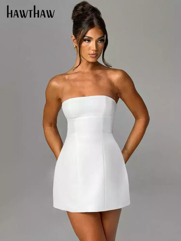 Hawthaw-Mini vestido curto preto feminino, streetwear noturno, bodycon, roupas de festa, clube, itens por atacado para negócios, verão, 2022