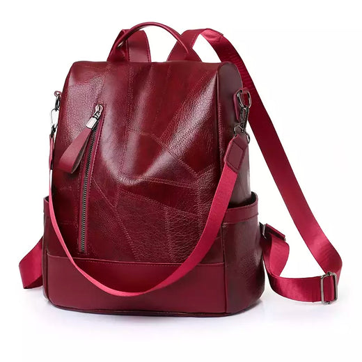 Bolsa de ombro antiroubo de couro macia para mulheres, mochila de moda simples, designer de grande capacidade, alta qualidade, nova, 2023