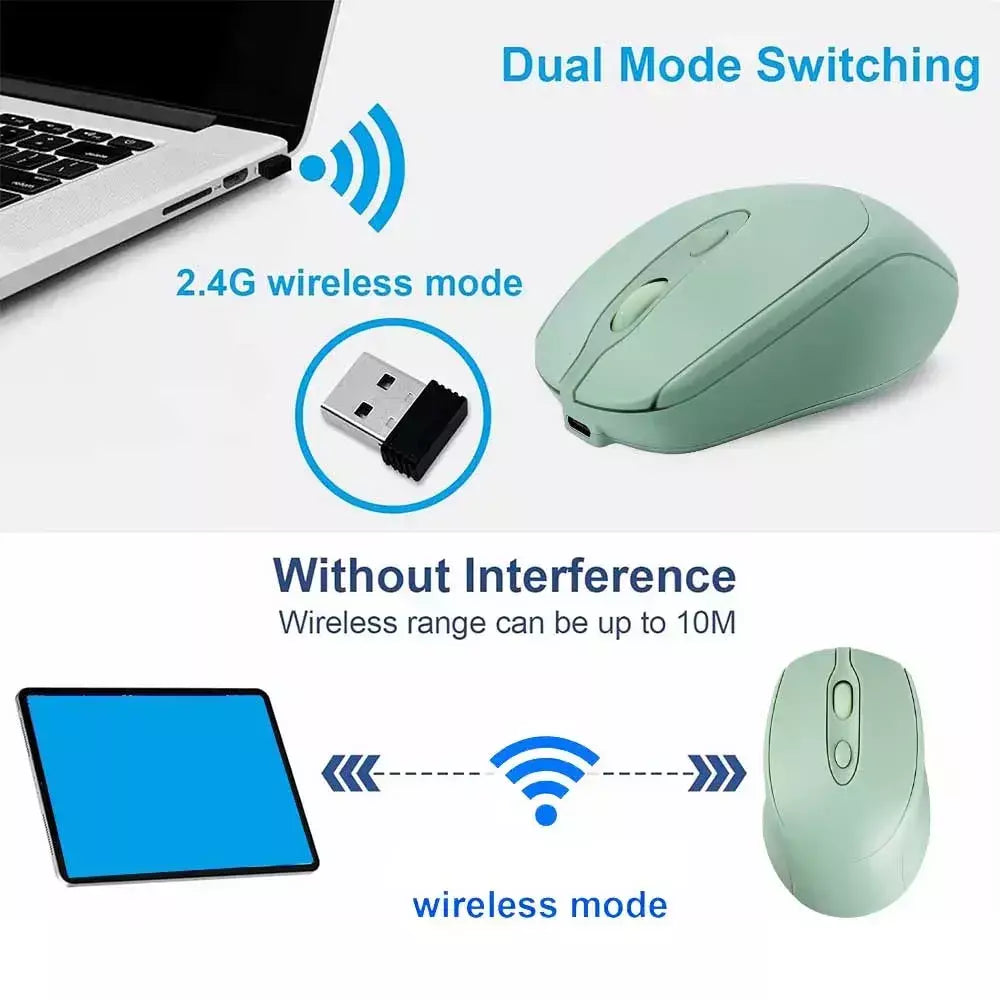 Rato de jogo sem fio recarregável 2.4g bluetooth-mouse sem fio usb silencioso gamer ratos para computador portátil mac tablet