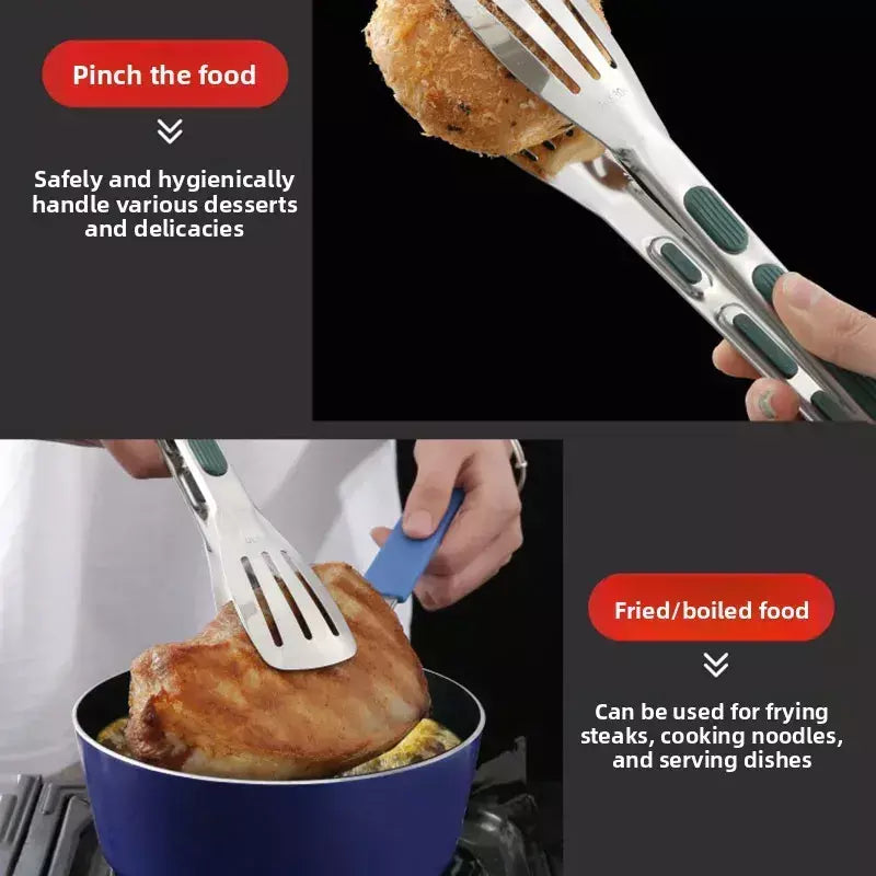 ? 304 pinças de alimentos de aço inoxidável-multipurpose grelhar churrasco cozinha pinças utilitárias para cozinhar, servir carne, legumes