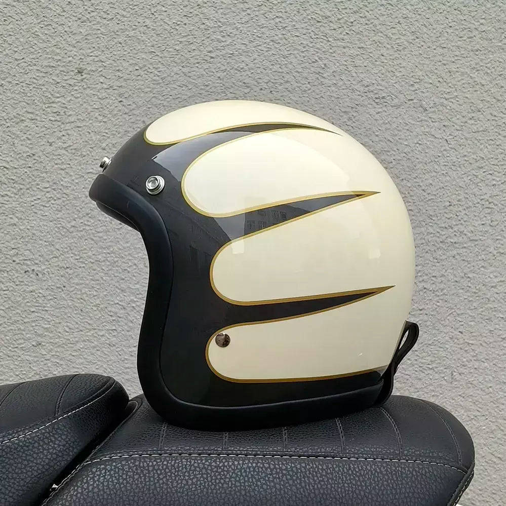 Genuíno vintage tt & cocascos fibra de vidro capacete da motocicleta retro scooter equitação rosto aberto 3/4 jet casco moto capacete dot aprovado