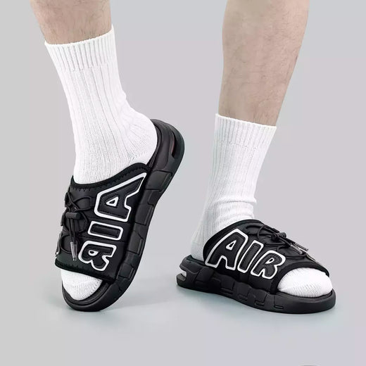 Chinelos esportivos antiderrapantes masculinos, chinelos com design de almofada de ar, escorregador macio, verão, novo
