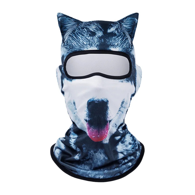 Balaclava de gato 3d para motocicleta, cachorro fofo, máscara facial completa, chapéu de esqui, forro de capacete, ciclismo, cosplay, máscaras de festa de halloween