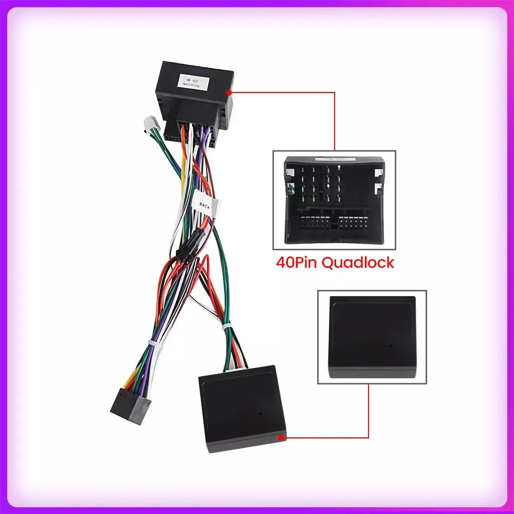 Caixa canbus para volkswagen golf 5/6/polo/passat/jetta/tiguan/touran/skoda 40 pinos cabo de alimentação android rádio do carro multimídia