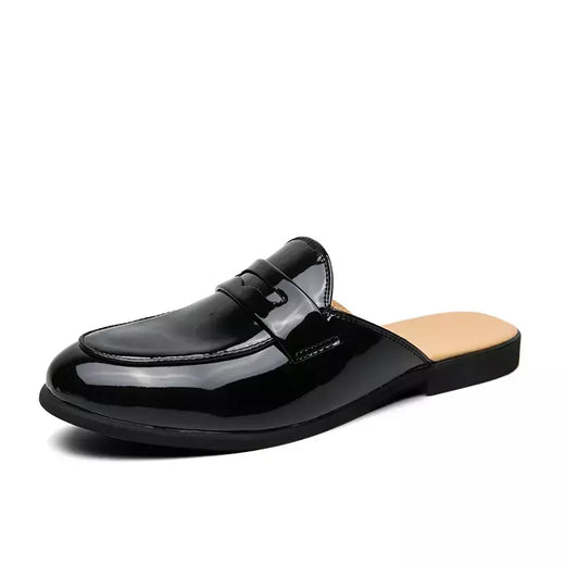 Nova Chegada All-match Muller Sapatos Homens Moda De Couro Metade Chinelo Homens Verão Mocassins Flats Chinelos para Sapatos Dos Homens Ao Ar Livre