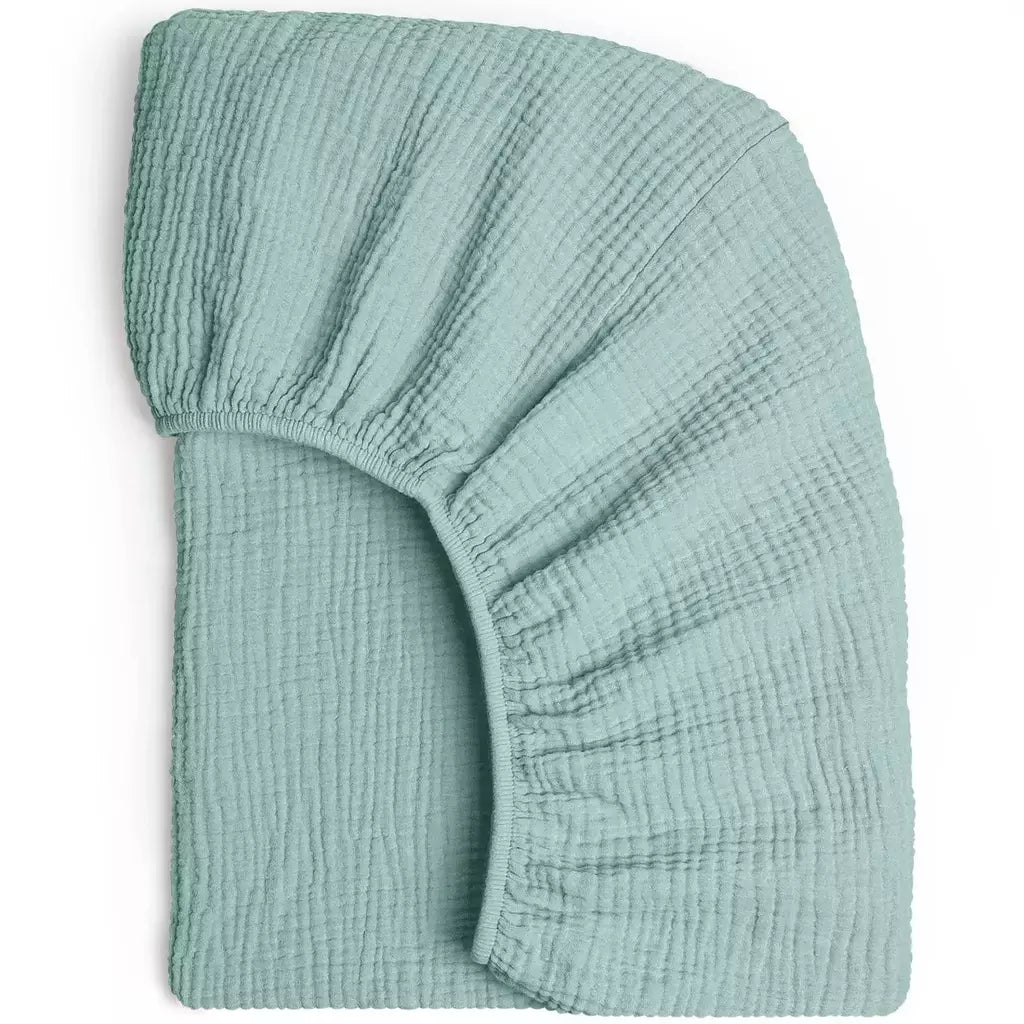 Conjunto de cama de algodão para bebê recém-nascido, cor lisa, musselina, berço cabido folha, lençol berço