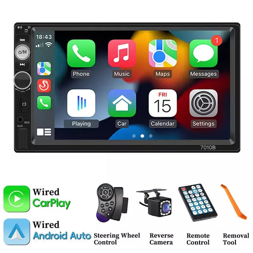 Hippcron 7 "2din rádio do carro estéreo mp5 reprodutor multimídia hd tela de toque receptor fm bluetooth espelho link entrada aux alimentação iso