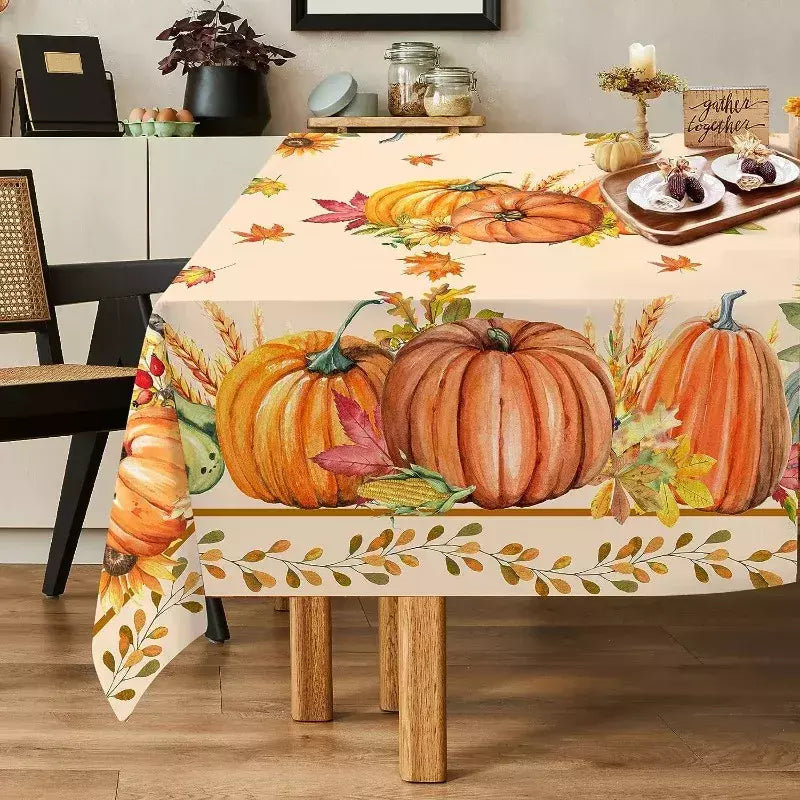 Pumpkin Pattern Retangular Toalha De Mesa, Decoração De Casa, Dia De Ação De Graças, Mesa De Festa, Ao Ar Livre, Outono
