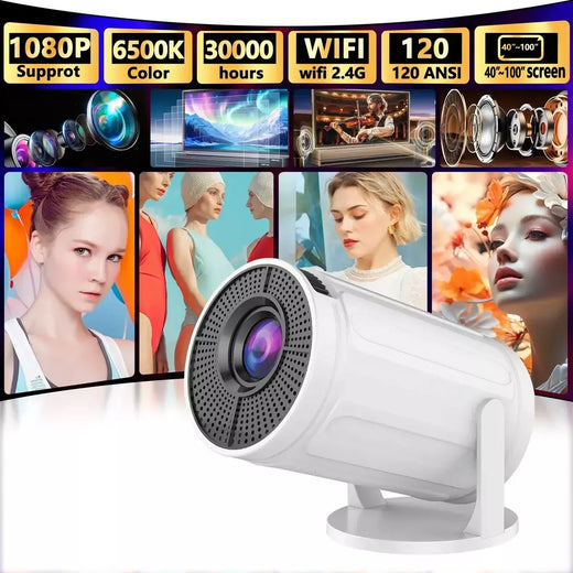 Projetor RUSMR RY008 PRO 4K Android Dual Wifi6 290ANSI Allwinner H713 BT5.0 1080P 1280*720P Projetor de cinema em casa ao ar livre