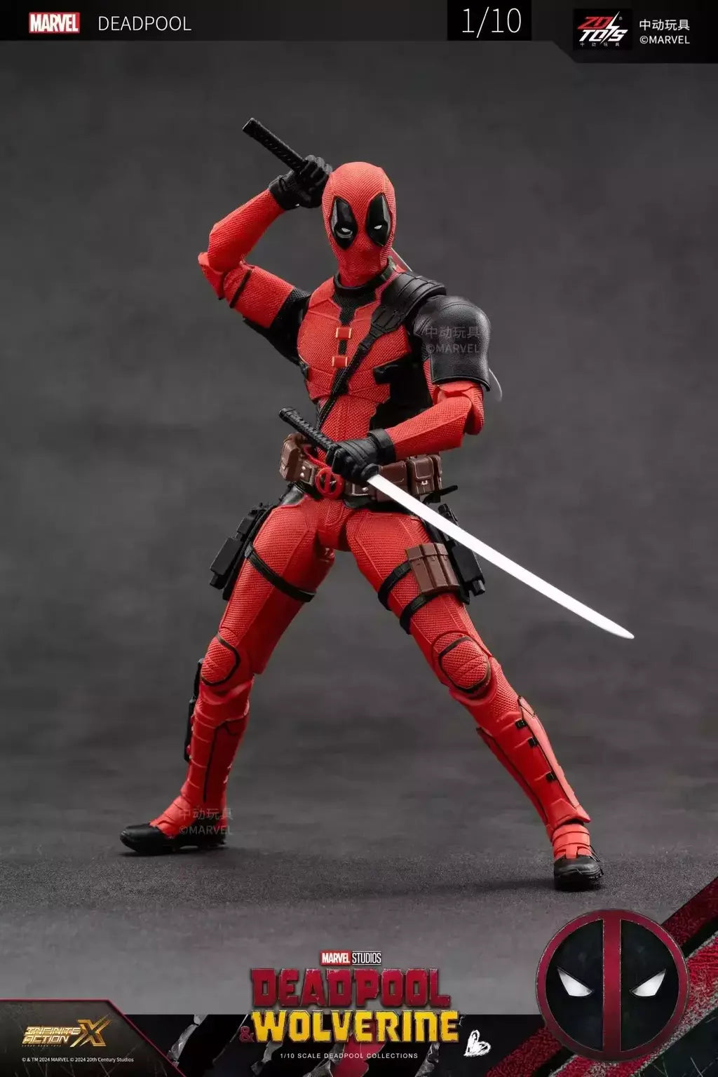 ZD Toys Deadpool & Wolverine Figuras de ação Deadpool Caixa Wolverine Coleção Figuras de ação para adultos Brinquedo infantil