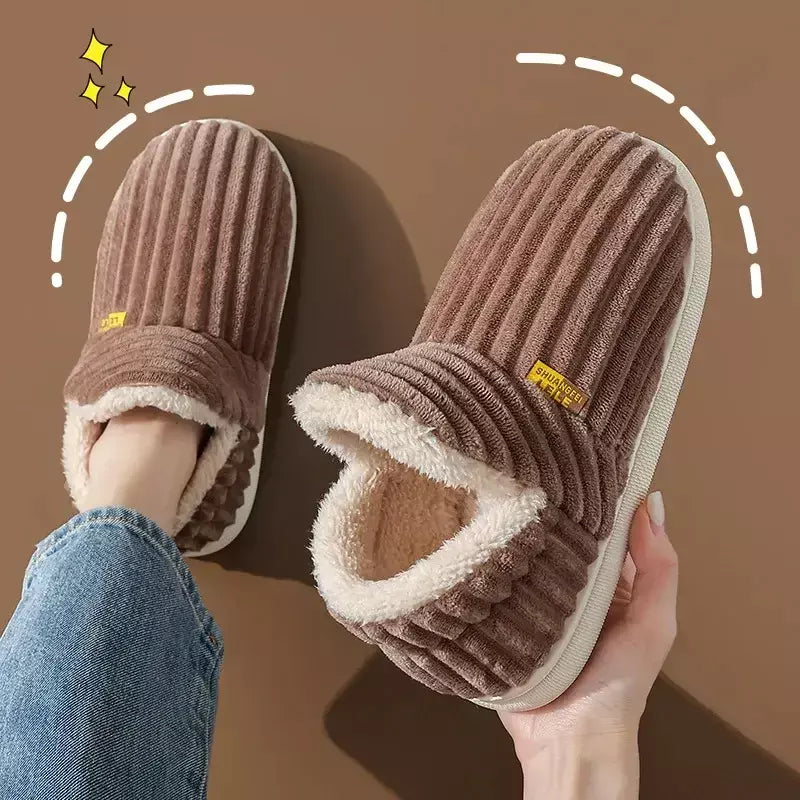 Pallene novos chinelos de pele para mulheres homens inverno peludo moda quente tornozelos de pelúcia aconchegante slides para casa interior sola macia sapatos de algodão