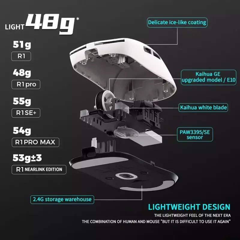 Melhor vxe libélula r1 se + sem fio ultra longa resistência fps jogo mouse leve paw3395 2khz ergonomios computador
