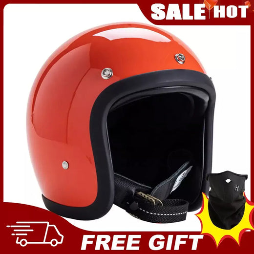 Tt & cocascos capacete da motocicleta de fibra vidro leve retro vintage 3/4 rosto aberto moto scooter capacete dot ece capacetes kask