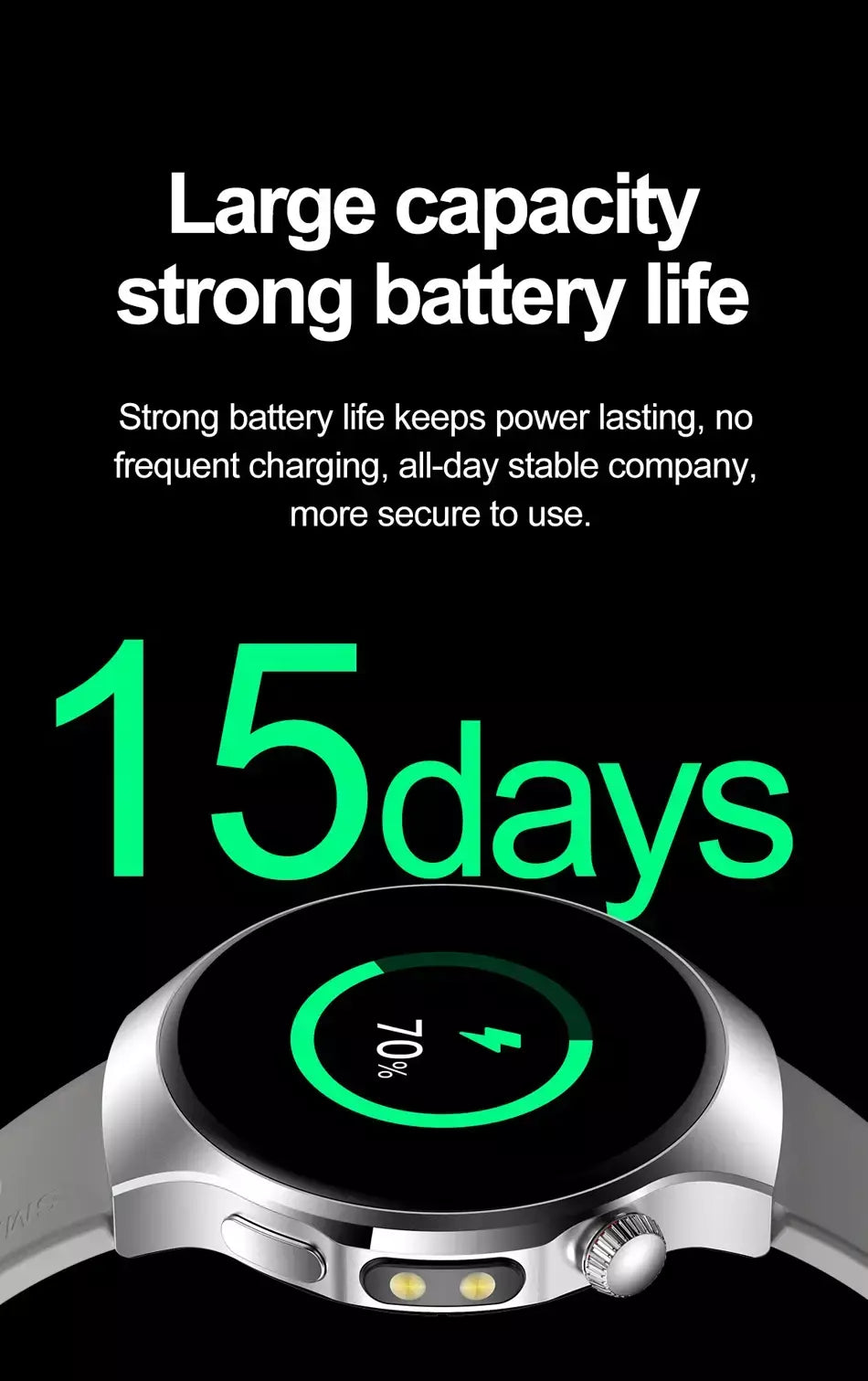 Novo relógio inteligente masculino tela de toque completa bússola bluetooth chamada lanterna esportes atividade fitness freqüência cardíaca à prova dwaterproof água smartwatch