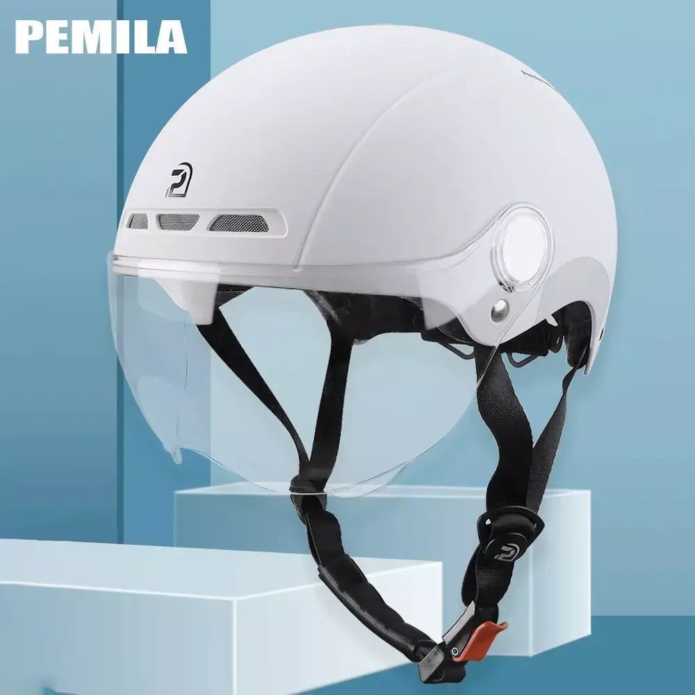 PEMILA-Capacete de Ciclismo com Lente Goggles para Homens e Mulheres, Capacete de Bicicleta, MTB Road Bike, Adesivo Refletivo, E-Bike, Motocicleta
