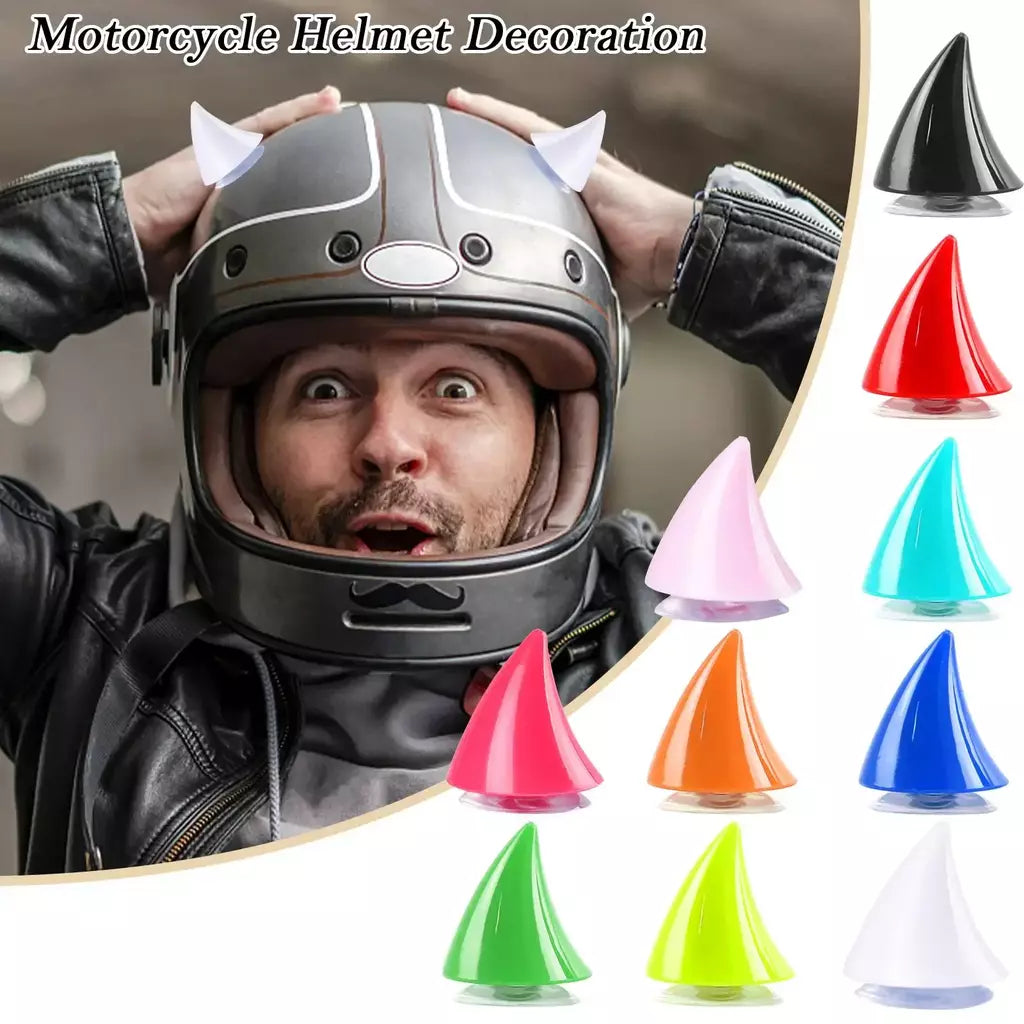 Rubber Devil's Horns para Motocicleta Capacete, Canto, Decoração, Ventosa, Moto, Bicicleta Headwear, Peças, Acessórios, H9T7