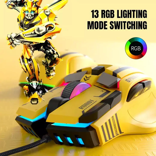 Mouse para jogos G6 com fio 128000 DPI ChipA826 RGB Design ergonômico macro programável superior para jogos e trabalho