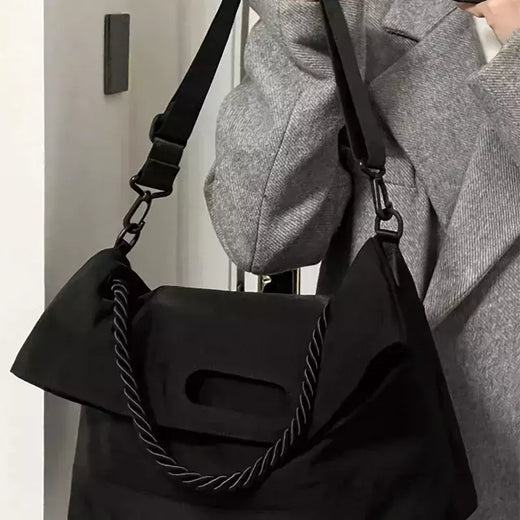 Bolsa crossbody de nylon para mulheres, sacola grande, estilo ocioso, deslocamento escolar, estoque de moda, nova, 2024