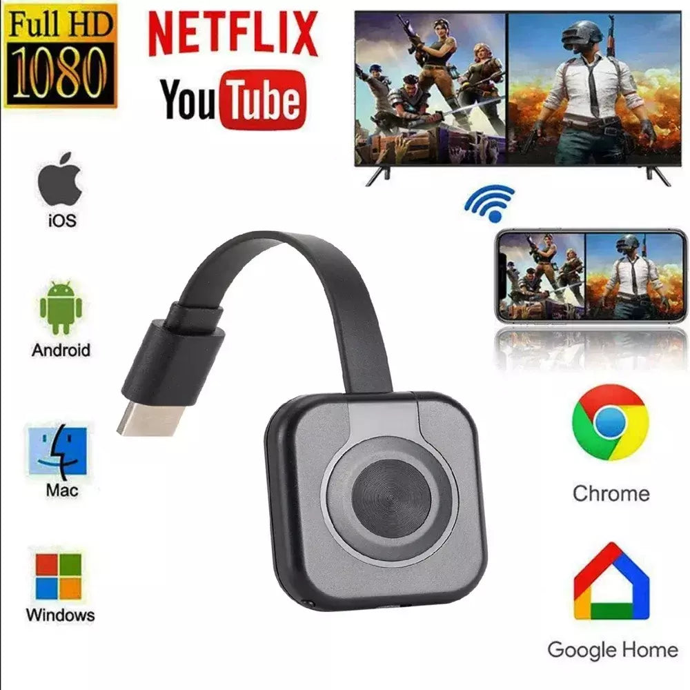 Projetor portátil para celular, wi-fi, sem fio, compatível com hdmi, espelhamento, adaptador de exibição de tela, transmissão de vídeo