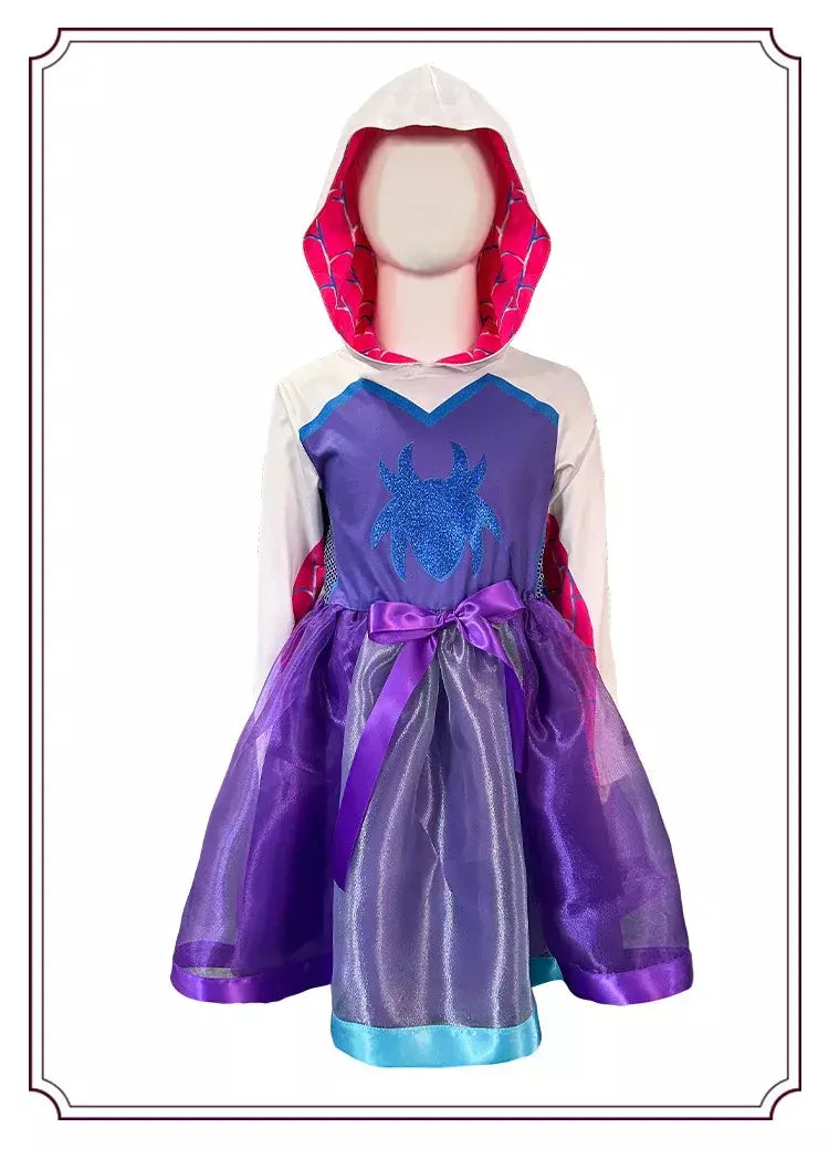 Meninas gwen fantasma aranha traje bodysuit halloween cosplay com capuz trajes de festa de férias fantasia sexy vestir-se hoodies maiô