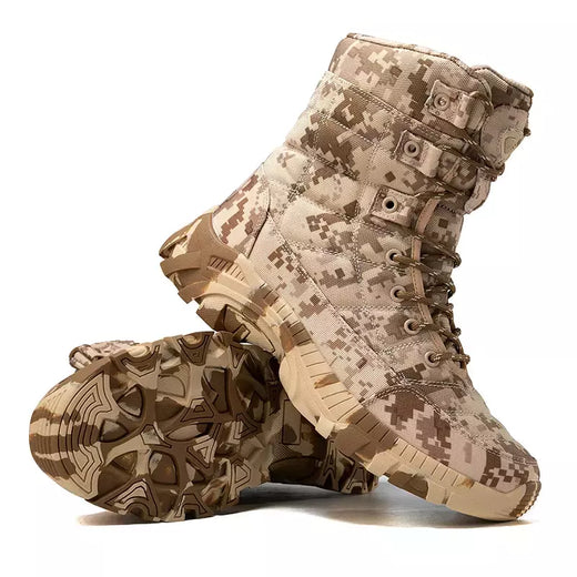 Ankle Boots de couro para homens, Sapatos de caminhada ao ar livre, Desert Combat Boots, Sapatos de segurança do trabalho