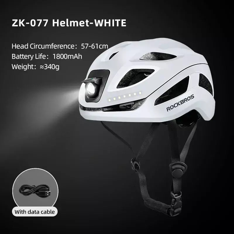 Rockbros capacete de bicicleta leve tipo-c carregamento capacete de ciclismo recarregável ajustável mtb com segurança mountain road scooter capacete
