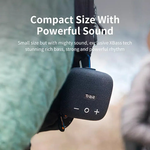 Tribit StormBox Micro 2 Alto-falante Bluetooth portátil, som alto baixo profundo, IP67 à prova d'água, alto-falante pequeno acampamento, alça embutida, 90dB