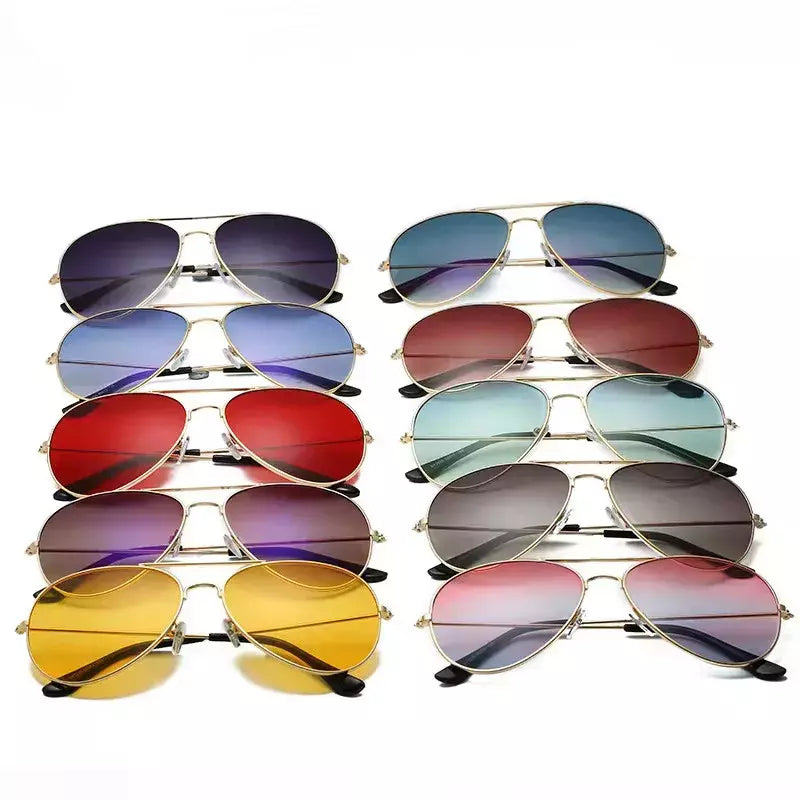 Óculos de sol clássicos Retro Pilot Ocean para homens e mulheres, metal unissex, vermelho, amarelo, 3025, óculos de direção, verão, 2024