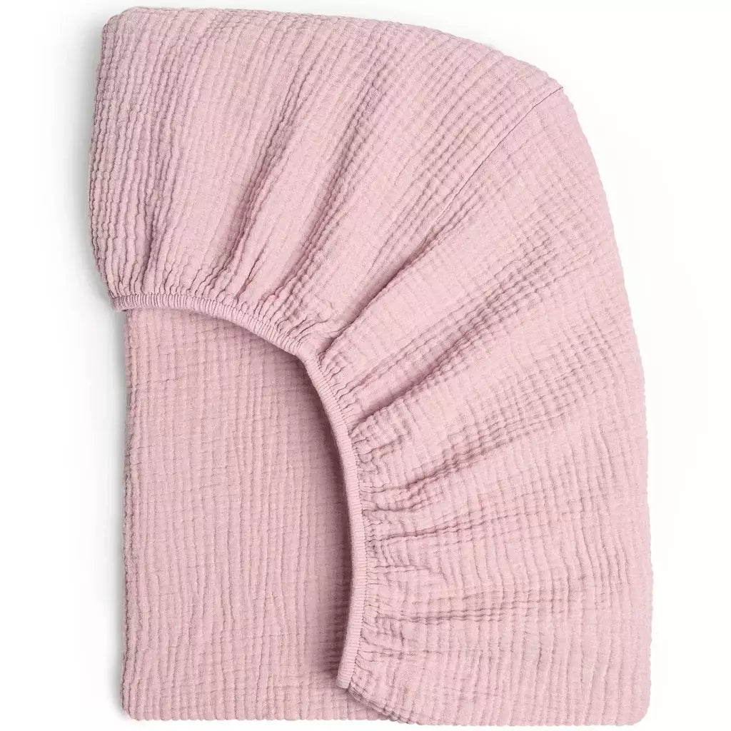 Conjunto de cama de algodão para bebê recém-nascido, cor lisa, musselina, berço cabido folha, lençol berço