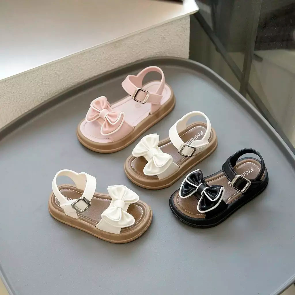 Meninas princesa sandálias de verão crianças verão sapatos de praia sapatos de dedo do pé aberto moda bowknot casual meninas sandálias sapatos de verão