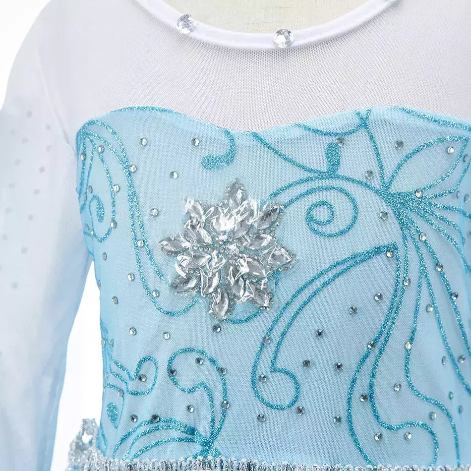 Elsa anna vestidos de princesa meninas malha lantejoulas vestido crianças cosplay neve rainha trajes halloween carnaval festa aniversário vestidos