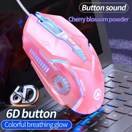 Mouse para jogos com fio RGB Mute Mause LED retroiluminado 3200dpi 6 botões G5 USB Mecânico Mause para PC Laptop Computador Gamer