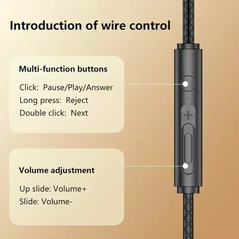 Novo jogo magnético com fio fone de ouvido l jack heif baixo estéreo música fone de ouvido 3.5mm aux tipo-c fone de ouvido para telefones celulares e computador