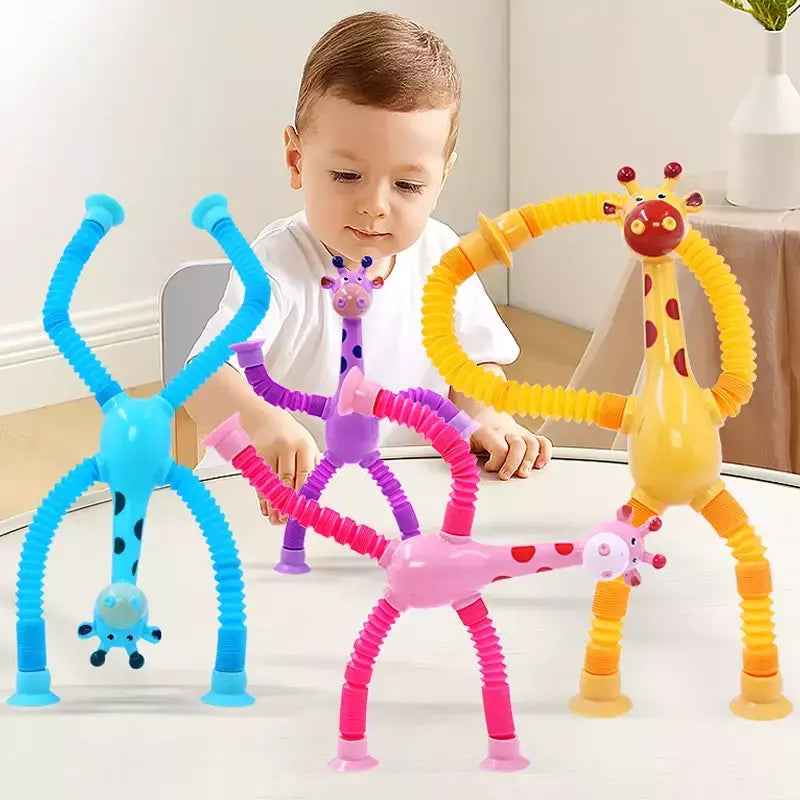 Stretch Tube for Stress Relief, Brinquedos de ventosa, Variety Shape, Squeeze Toy para crianças, Telescópico Girafa Fidget, Fole Sensorial, Anti-Stress Squeeze Toy
