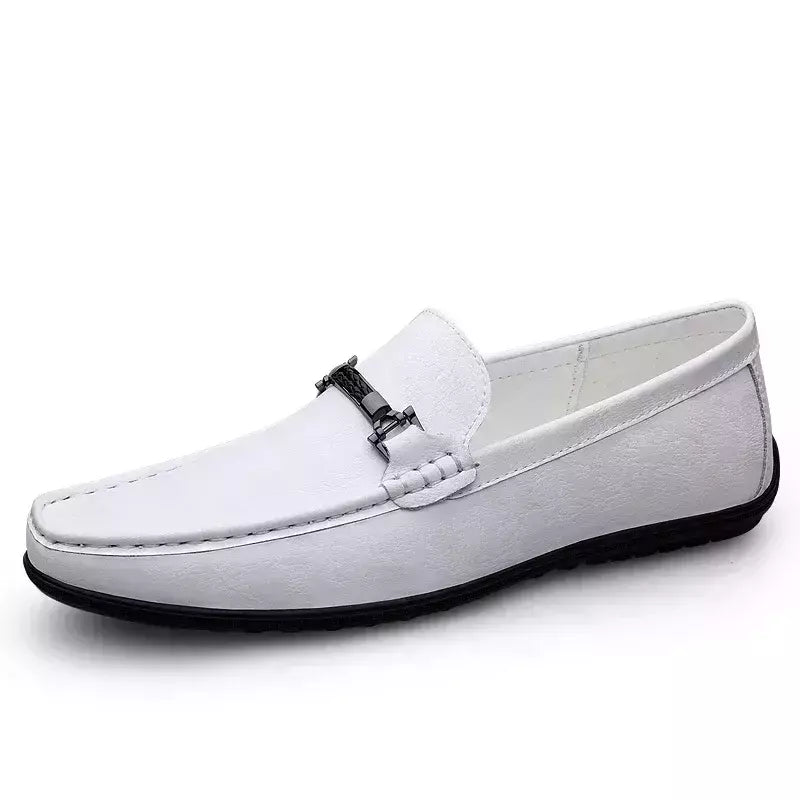 Sapatos de couro genuíno para homens, mocassins de negócios casuais, apartamentos artesanais para dirigir, moda que combina com tudo, nova chegada