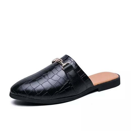 Sapatos casuais meio arrasto para homens, mocassins da moda, deslizamento em apartamentos, marca de luxo, mocassins novos, tamanho grande 38-46, 2023