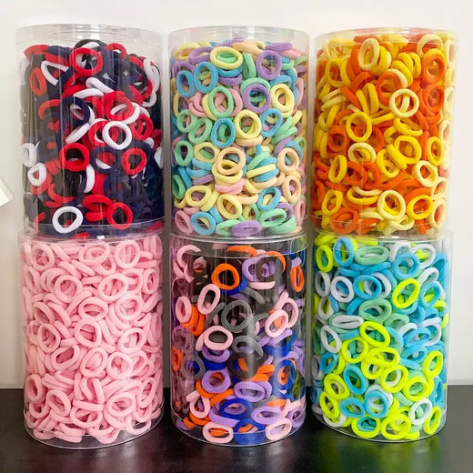 50 pçs colorido básico náilon elalstic laços de cabelo para meninas rabo de cavalo segurar scrunchie borracha banda criança moda acessórios para o cabelo do bebê