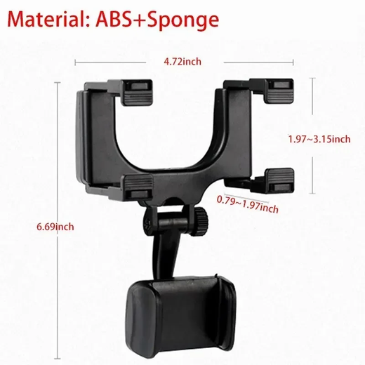 360 suporte do telefone do carro espelho retrovisor suporte de montagem navegação gps suporte móvel clipe dobrável ajustável suporte do telefone celular do carro