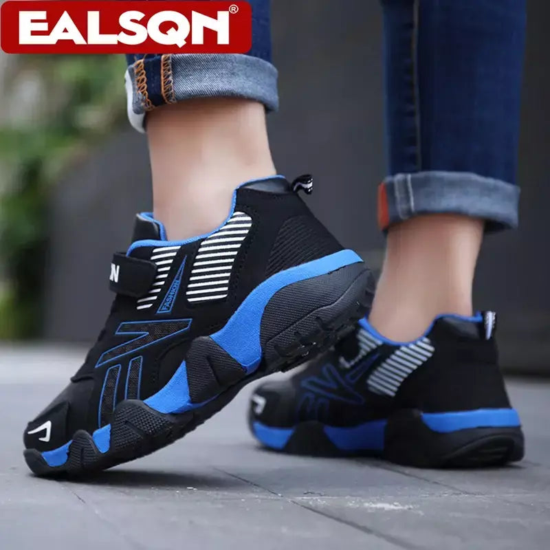 Quatro estações de couro crianças sapatos antiderrapantes ao ar livre tênis caminhada casual meninos esporte tênis tamanho 28-39