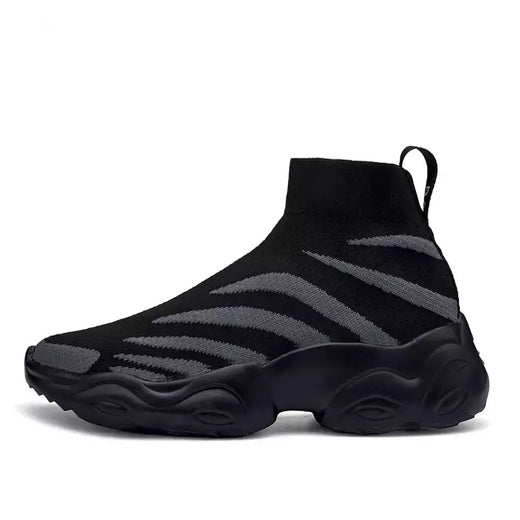 Sapatos masculinos de corrida, tênis de tamanho grande, sola grossa, sapatos esportivos de rua, hip-hop, meia casual e bola retrô 38-48