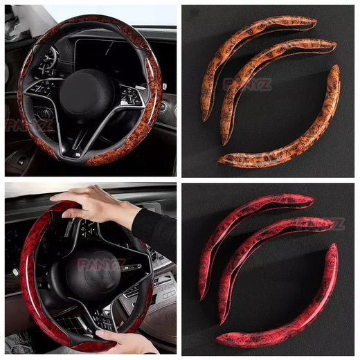 Capa universal para volante de carro, 38cm, fibra de carbono, antiderrapante, cartão, alça de volante automático, capa protetora de reforço