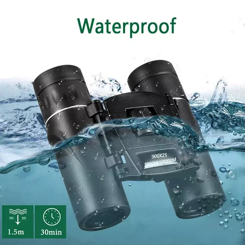 900x25 portátil hd zoom 5000m/50000m binóculos telescópio poderoso dobrável visão de longa distância caça acampamento ao ar livre esportes
