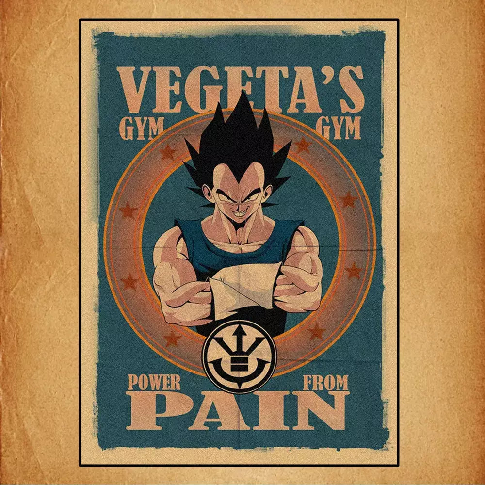 Japonês em torno do anime retro dragon ball cartaz goku gohan vegeta piccolo friza pintura em tela impressão arte da parede presente das crianças