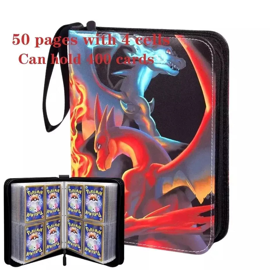 &Binder Trading Card para Pokémon, cartão de coleção de fichário, suporte de livro personalizado com 50 mangas, 400 bolsos