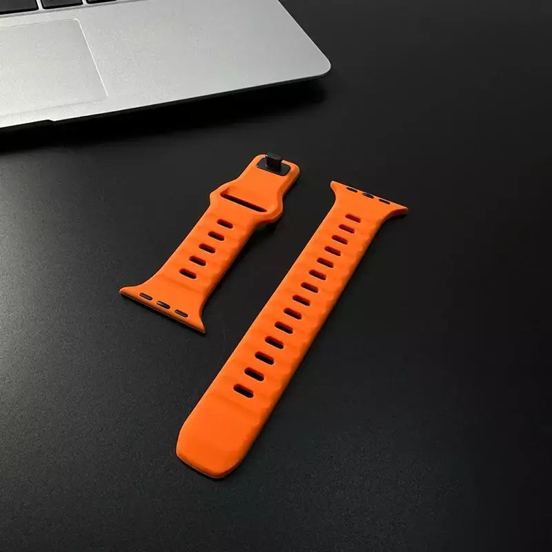 Pulseira esportiva para apple watch ultra 9 8 7 6 se 5 pulseira leve de silicone macio para iwatch 38mm 40mm 42mm 44mm 45mm 49mm
