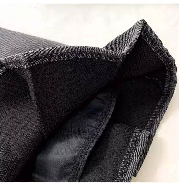 Mini vestido de cintura alta feminino, Cinza, Emagrecimento, Versátil, Anti-Exposição, Saia Linha A, Design, Sentido, Primavera, Outono, Novo, 2022