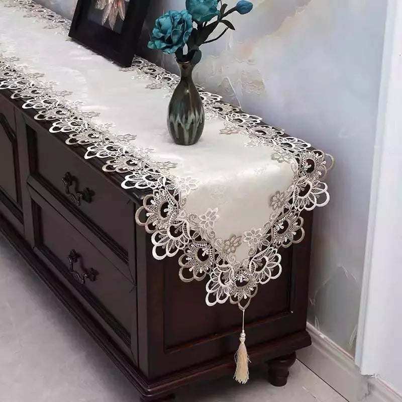 Toalha De Mesa De Renda De Flor Antiderrapante, Tampa De Mesa, Retângulo, Cozinha, Jantar, Café, Festa, Mesa, Decoração Do Armário
