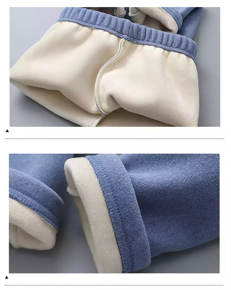 Conjuntos de pijama listrado forrado de pelúcia para crianças, aconchegante, caloroso, projetado para outono e inverno, homewear, adequado para crianças, uso diário e sono