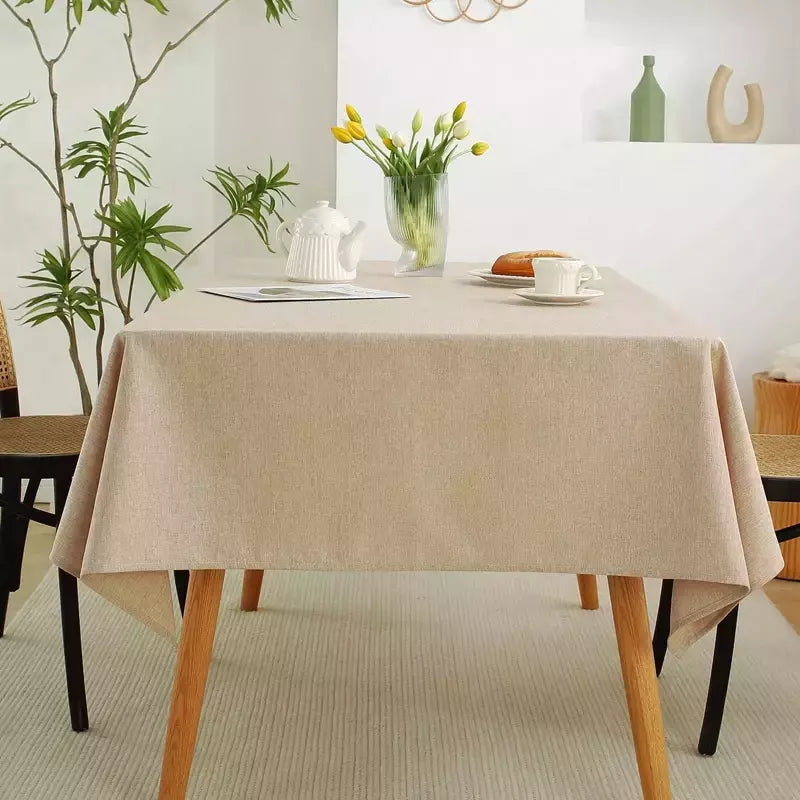 Tela resistente, moderna e simples e engrossada do linho do algodão do óleo impermeável da toalha de mesa de chá, cor sólida